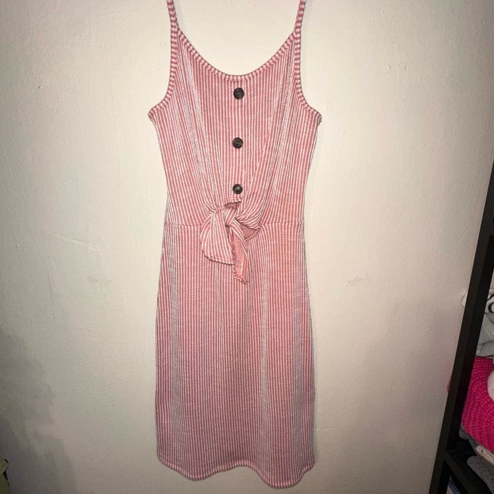 Caution To The Wind Pink and White Striped dress